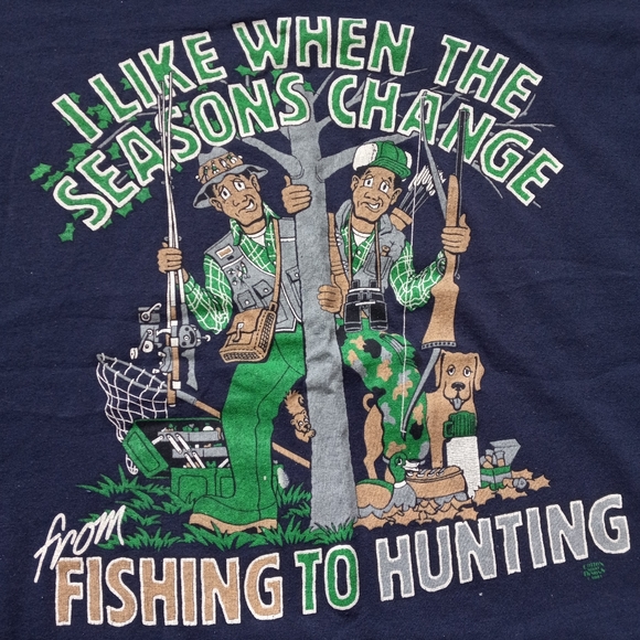 VINTAGE 1991 HUNTING SEASON HUMOR TEE - Picture 3 of 7
